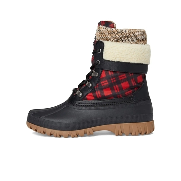 Storm By Cougar Waterproof Lace Up Winter Boots Carlisle Black Red - Picture 4 of 7